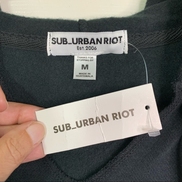 Sub_Urban Riot “Evening Wear” V-Neck Pullover Jolie Hoodie Sweatshirt Black XS - Picture 7 of 10